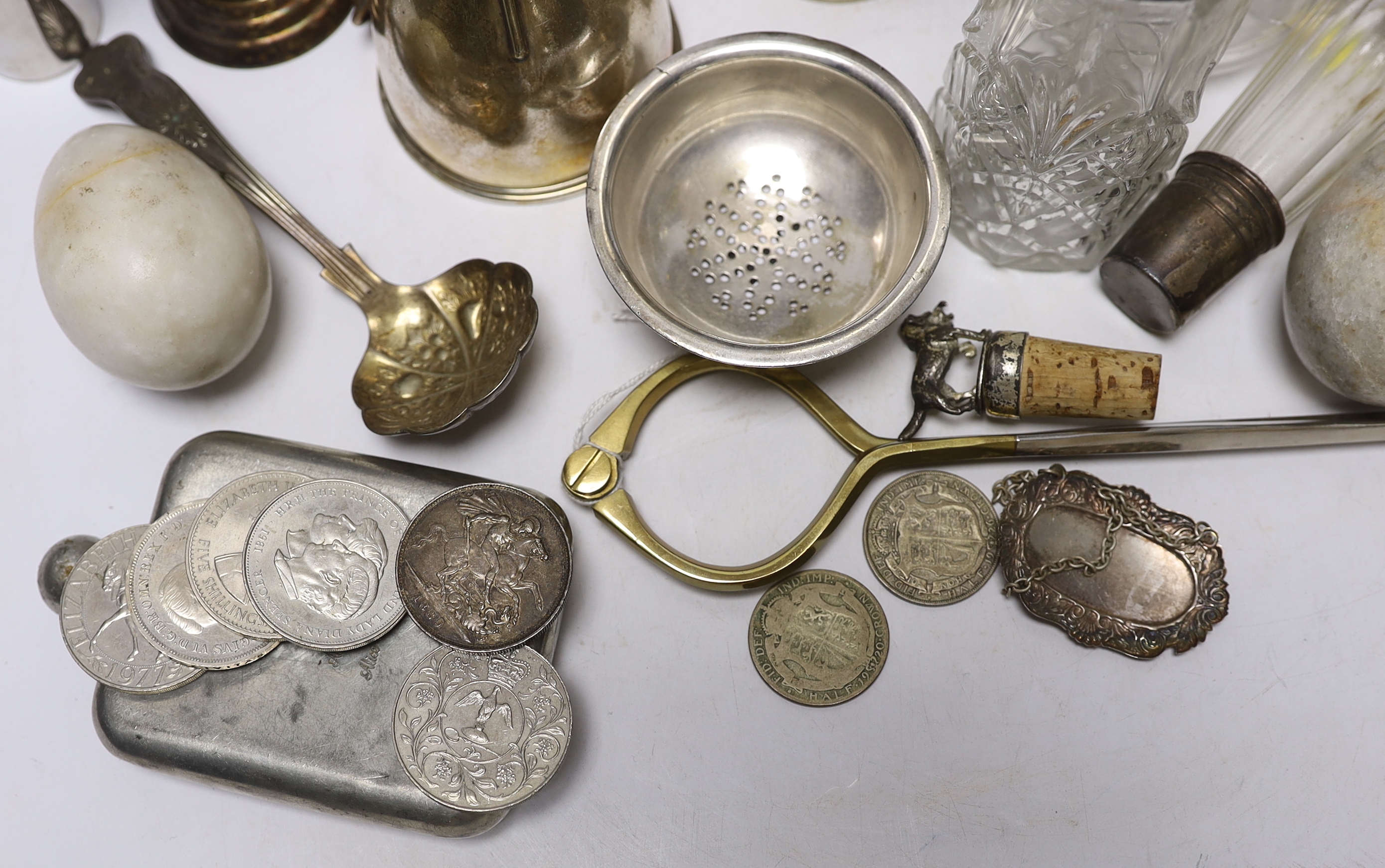 A group of plated ware and collectables